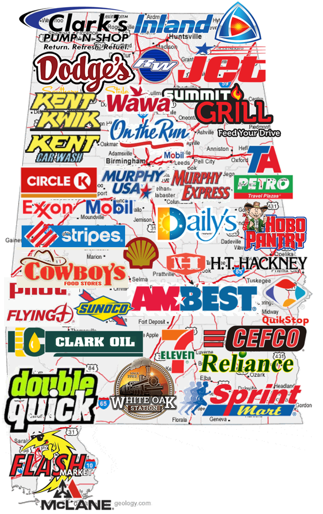 Convenience-store profile graphic for Alabama