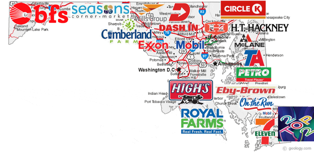 Convenience-store profile graphic for Maryland